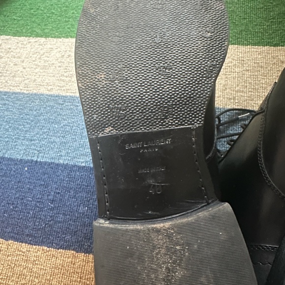 Saint Laurent black lace up booties. Size 40. Worn twice. Added rubber soles. - Picture 7 of 14
